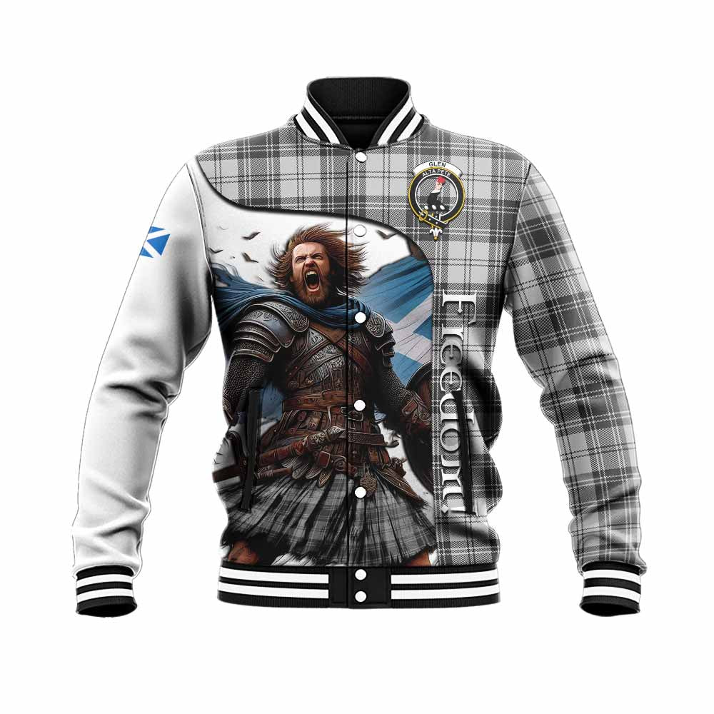 Tartan Vibes Clothing Glen Crest Tartan Baseball Jacket Inspired by the Freedom of Scottish Warrior