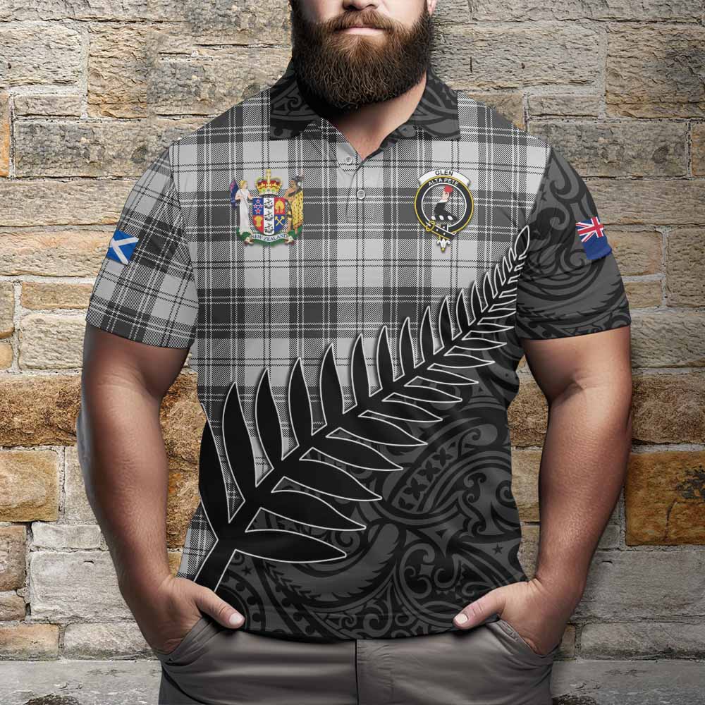 Glen Crest Tartan Polo Shirt with New Zealand Silver Fern Half Style