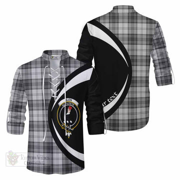 Glen Tartan Ghillie Kilt Shirt with Family Crest Circle Style