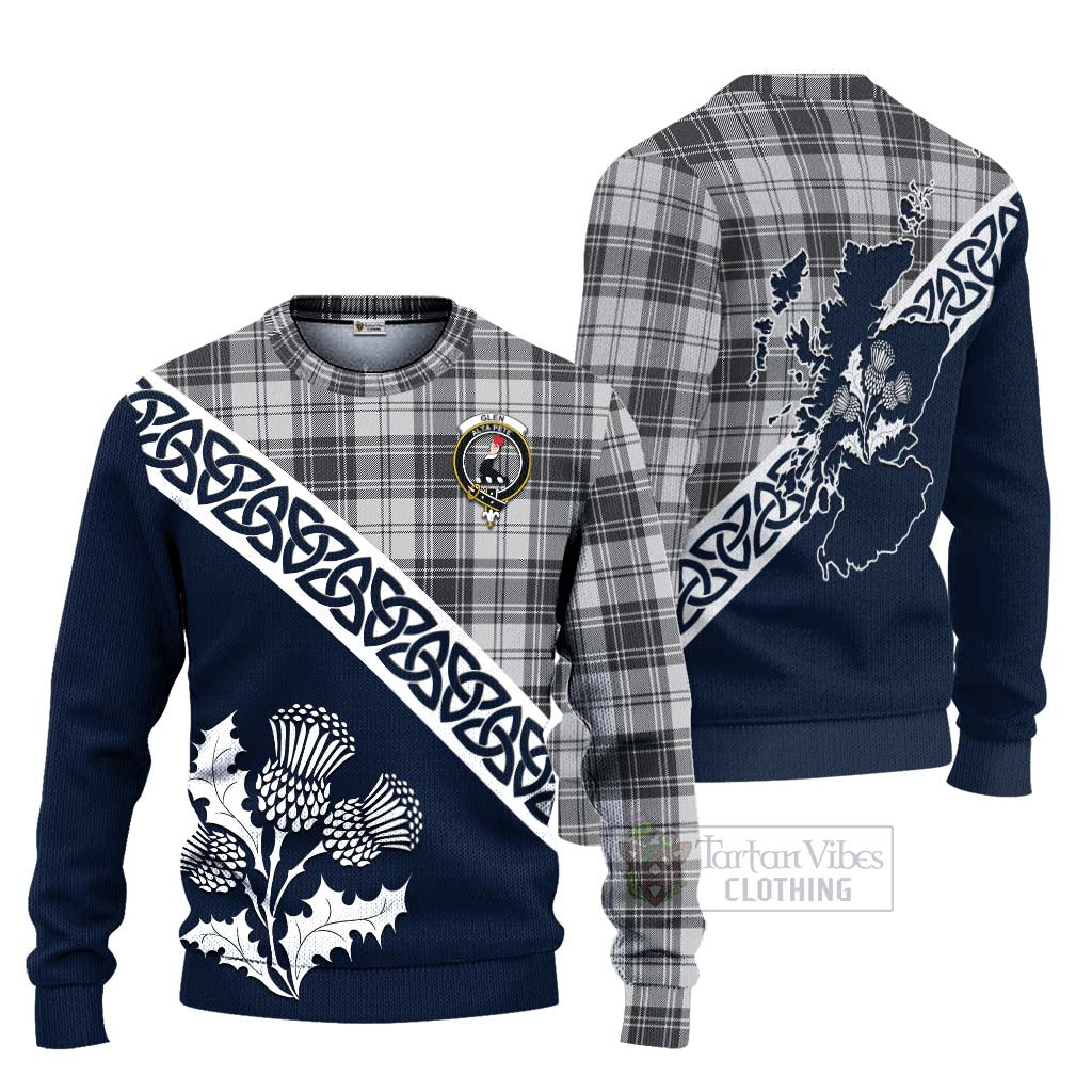 Tartan Vibes Clothing Glen Tartan Knitted Sweater Featuring Thistle and Scotland Map