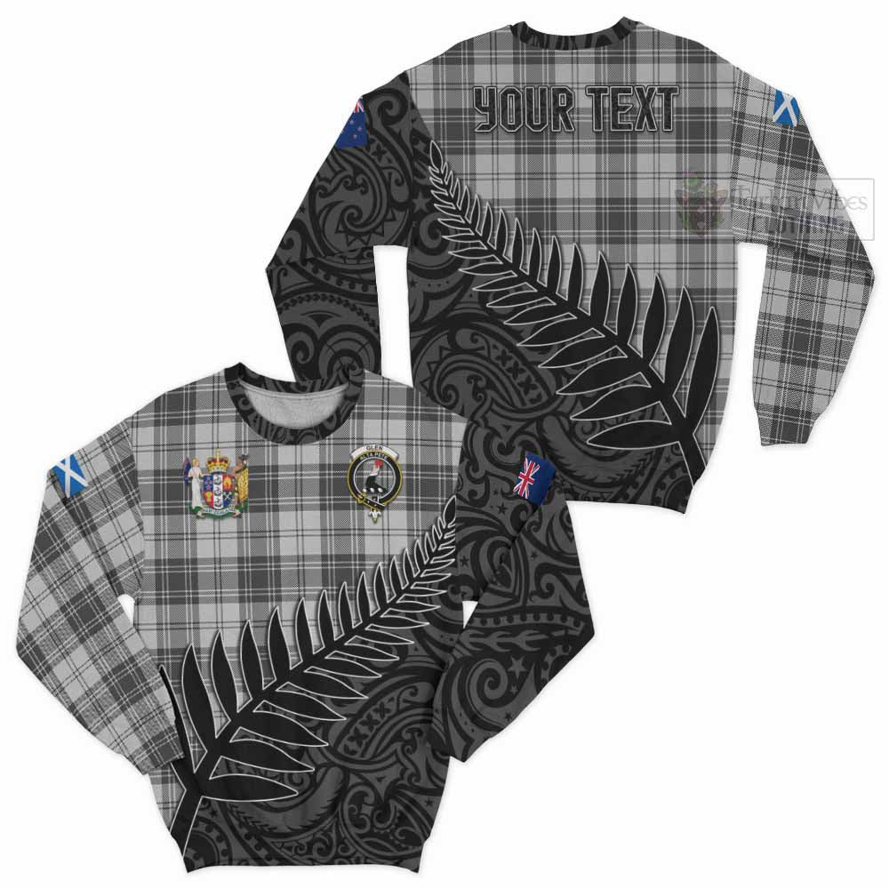 Tartan Vibes Clothing Glen Crest Tartan Sweatshirt with New Zealand Silver Fern Half Style