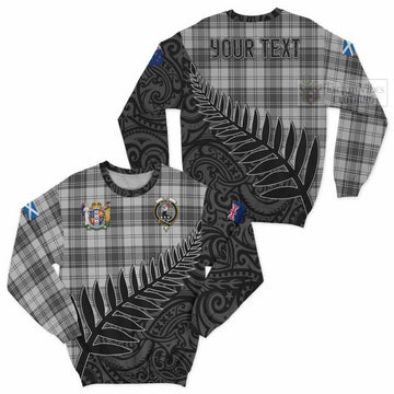 Glen Crest Tartan Sweatshirt with New Zealand Silver Fern Half Style