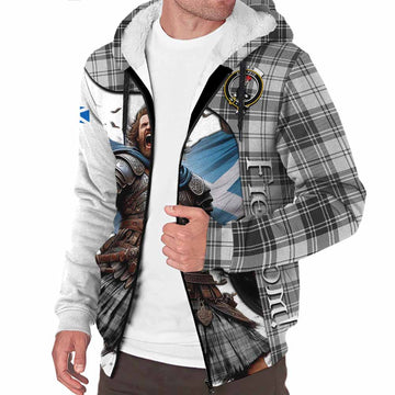 Glen Crest Tartan Sherpa Hoodie Inspired by the Freedom of Scottish Warrior