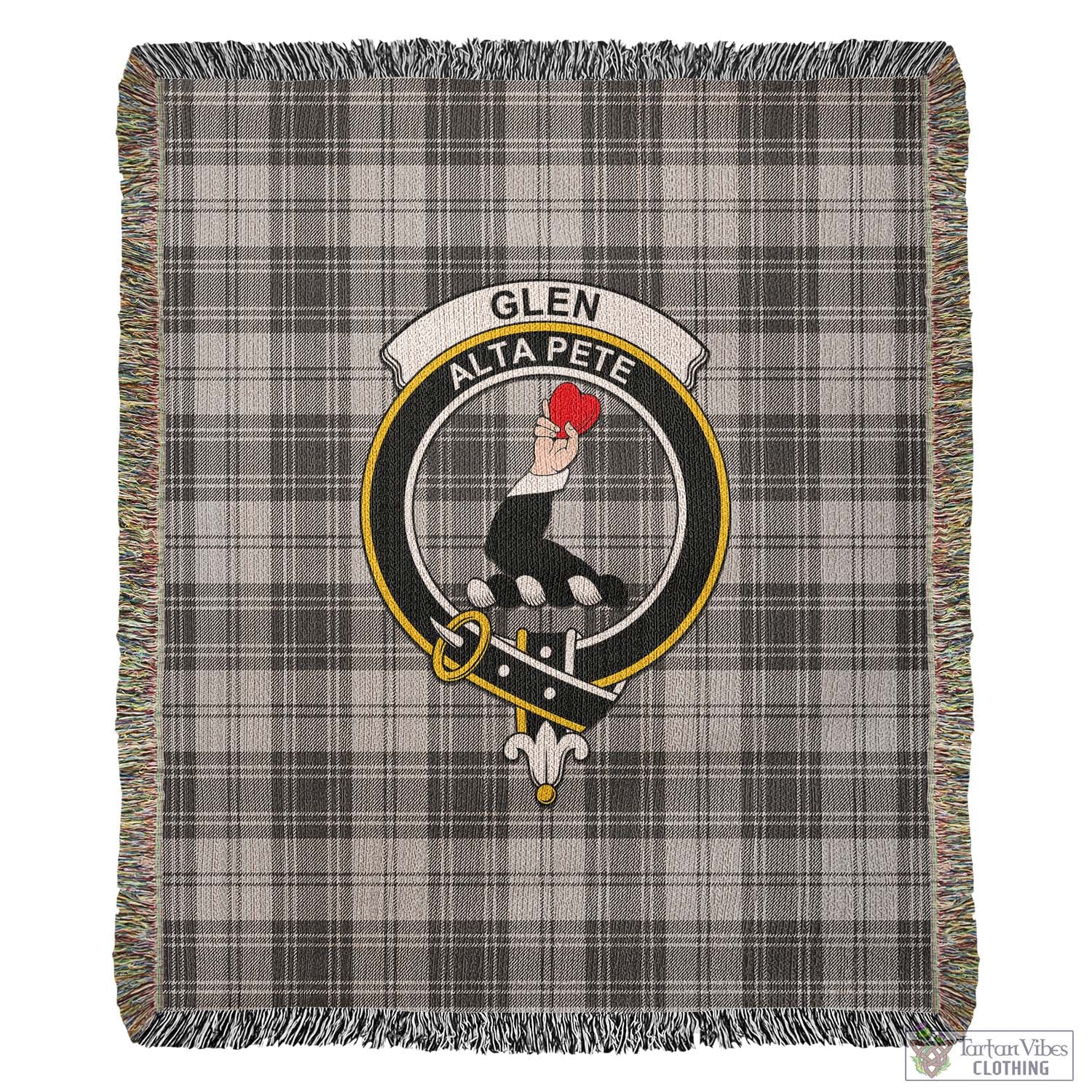 Tartan Vibes Clothing Glen Tartan Woven Blanket with Family Crest