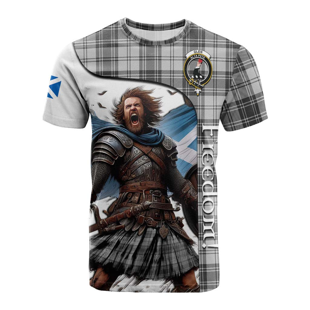 Tartan Vibes Clothing Glen Crest Tartan Cotton T-shirt Inspired by the Freedom of Scottish Warrior