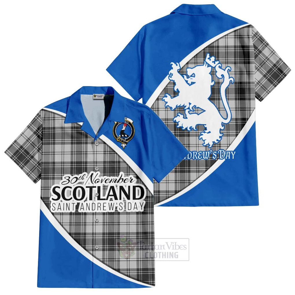 Tartan Vibes Clothing Glen Family Crest Tartan Short Sleeve Button Shirt Celebrate Saint Andrew's Day in Style