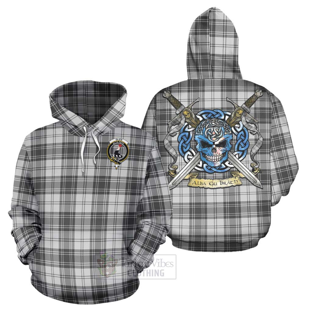 Tartan Vibes Clothing Glen Tartan Hoodie with Family Crest Celtic Skull Style