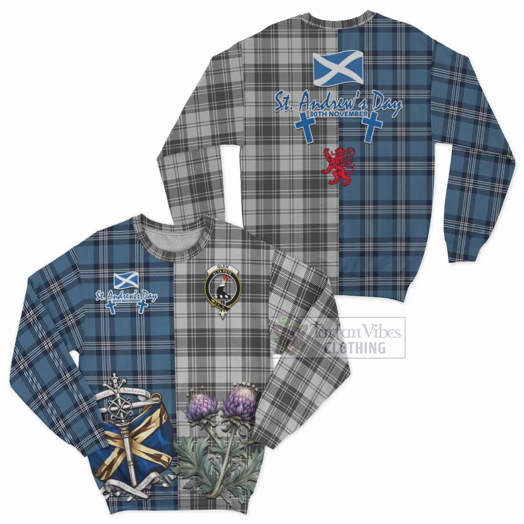 Tartan Vibes Clothing Glen Tartan Sweatshirt Happy St. Andrew's Day Half Tartan Style