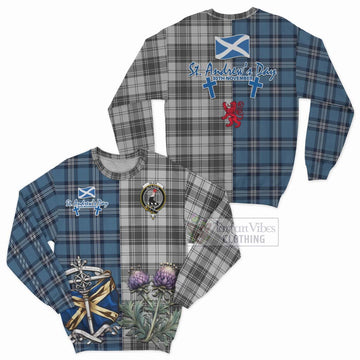 Glen Tartan Sweatshirt Happy St. Andrew's Day Half Tartan Style