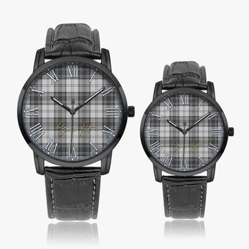 Glen Tartan Personalized Your Text Leather Trap Quartz Watch