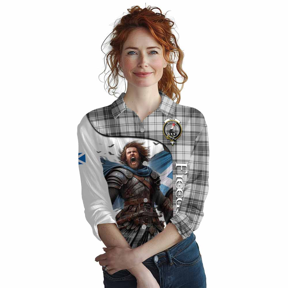 Tartan Vibes Clothing Glen Crest Tartan Women's Casual Shirt Inspired by the Freedom of Scottish Warrior