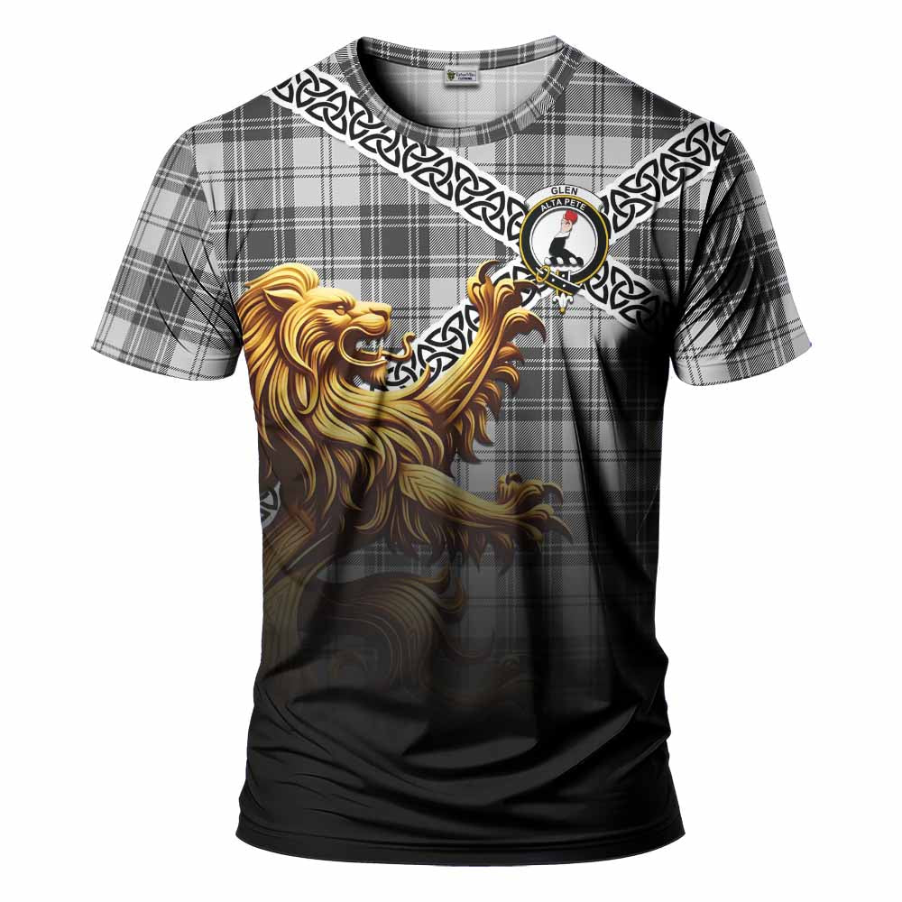 Glen Crest Tartan T-Shirt with Golden Lion Emblem Celtic Style Kid's Shirt - Tartan Vibes Clothing