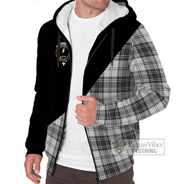 Glen Tartan Sherpa Hoodie with Family Crest and Military Logo Style