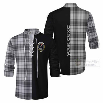 Glen Tartan Ghillie Kilt Shirt with Family Crest and Half Of Me Style