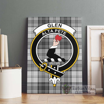 Glen Tartan Canvas Print Wall Art with Family Crest