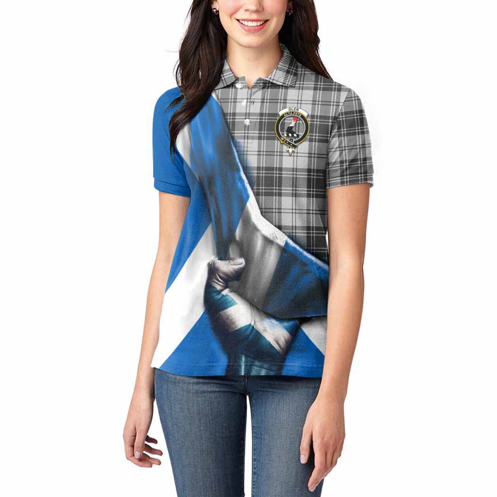 Tartan Vibes Clothing Glen Tartan Women's Polo Shirt with Family Crest Scotland Patriotic Style