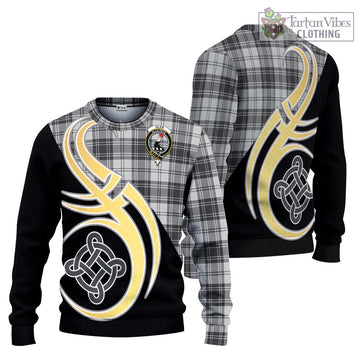 Glen Tartan Ugly Sweater with Family Crest and Celtic Symbol Style