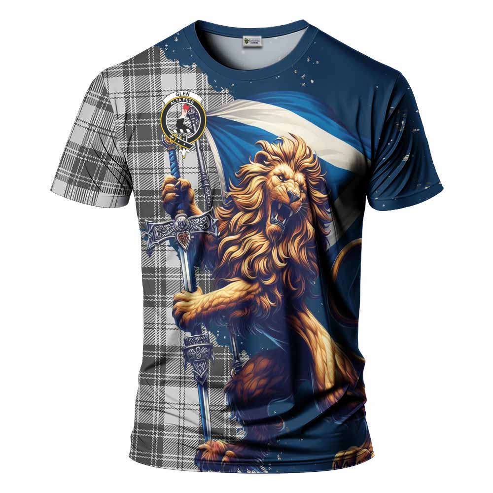 Tartan Vibes Clothing Glen Tartan Family Crest T-Shirt with Scottish Majestic Lion