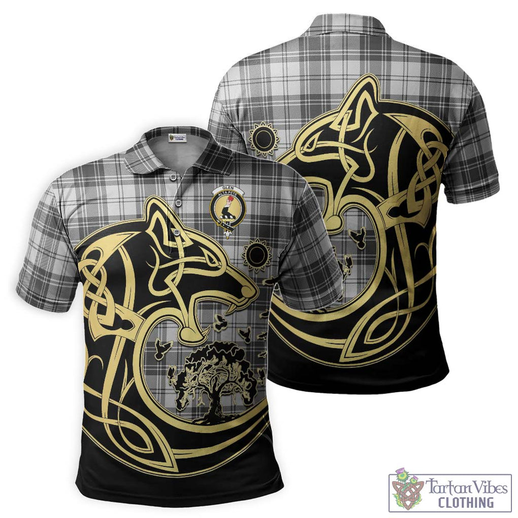 Glen Tartan Polo Shirt with Family Crest Celtic Wolf Style Kid - Tartanvibesclothing Shop