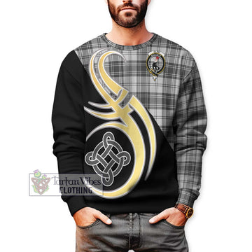 Glen Tartan Sweatshirt with Family Crest and Celtic Symbol Style