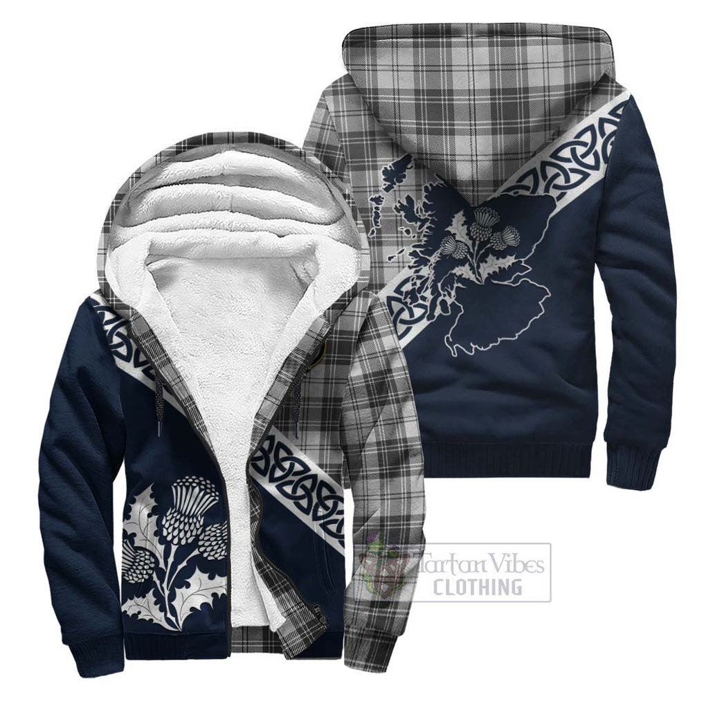 Tartan Vibes Clothing Glen Tartan Sherpa Hoodie Featuring Thistle and Scotland Map