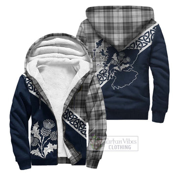 Glen Tartan Sherpa Hoodie Featuring Thistle and Scotland Map