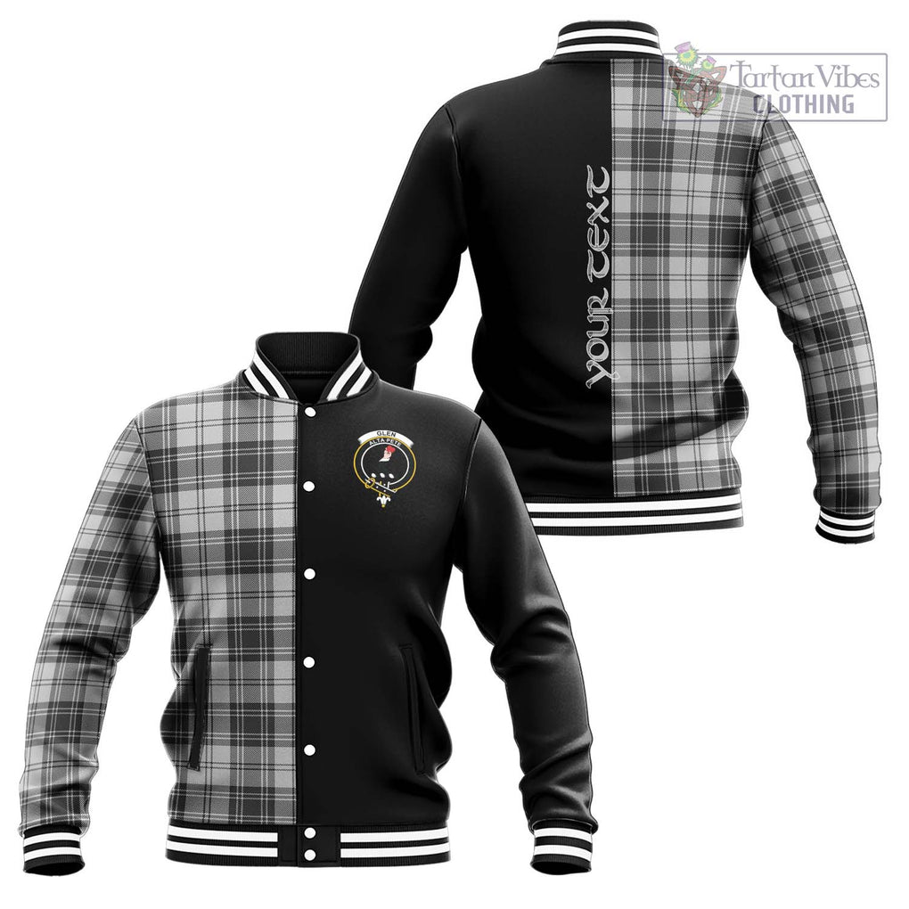 Glen Tartan Baseball Jacket with Family Crest and Half Of Me Style Unisex - Tartanvibesclothing Shop