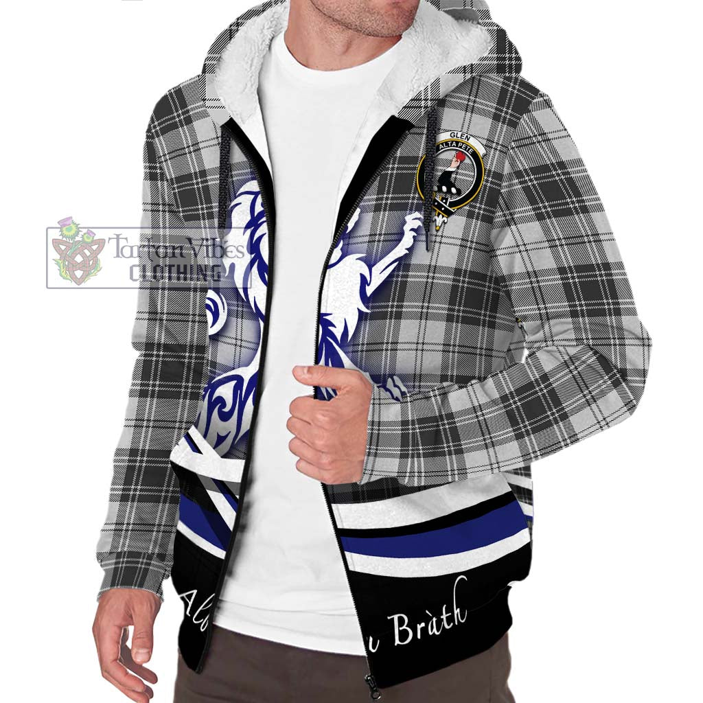 Tartan Vibes Clothing Glen Tartan Sherpa Hoodie with Alba Gu Brath Regal Lion Emblem