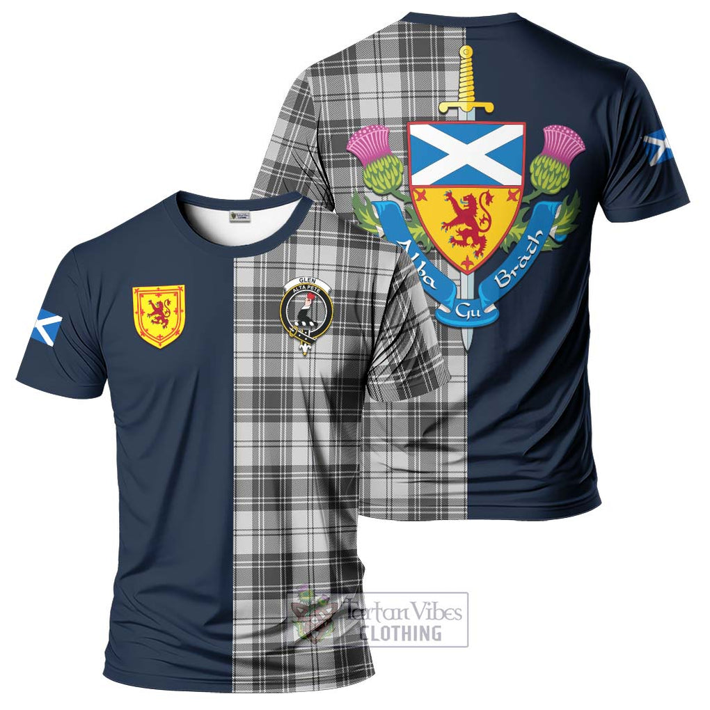 Tartan Vibes Clothing Glen Tartan T-Shirt Alba with Scottish Lion Royal Arm Half Style