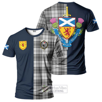 Glen Tartan T-Shirt Alba with Scottish Lion Royal Arm Half Style