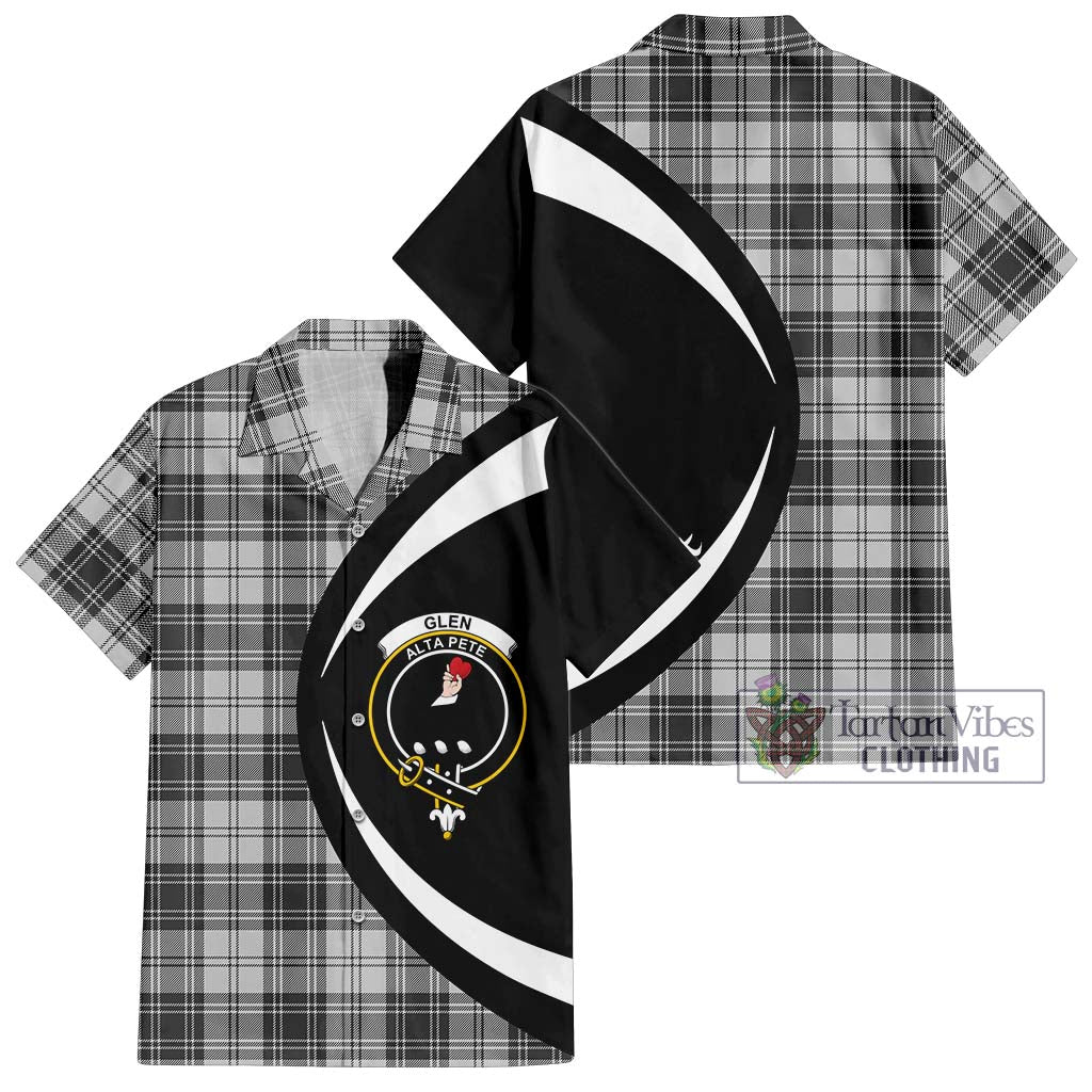 Glen Tartan Short Sleeve Button Up with Family Crest Circle Style Kid - Tartan Vibes Clothing