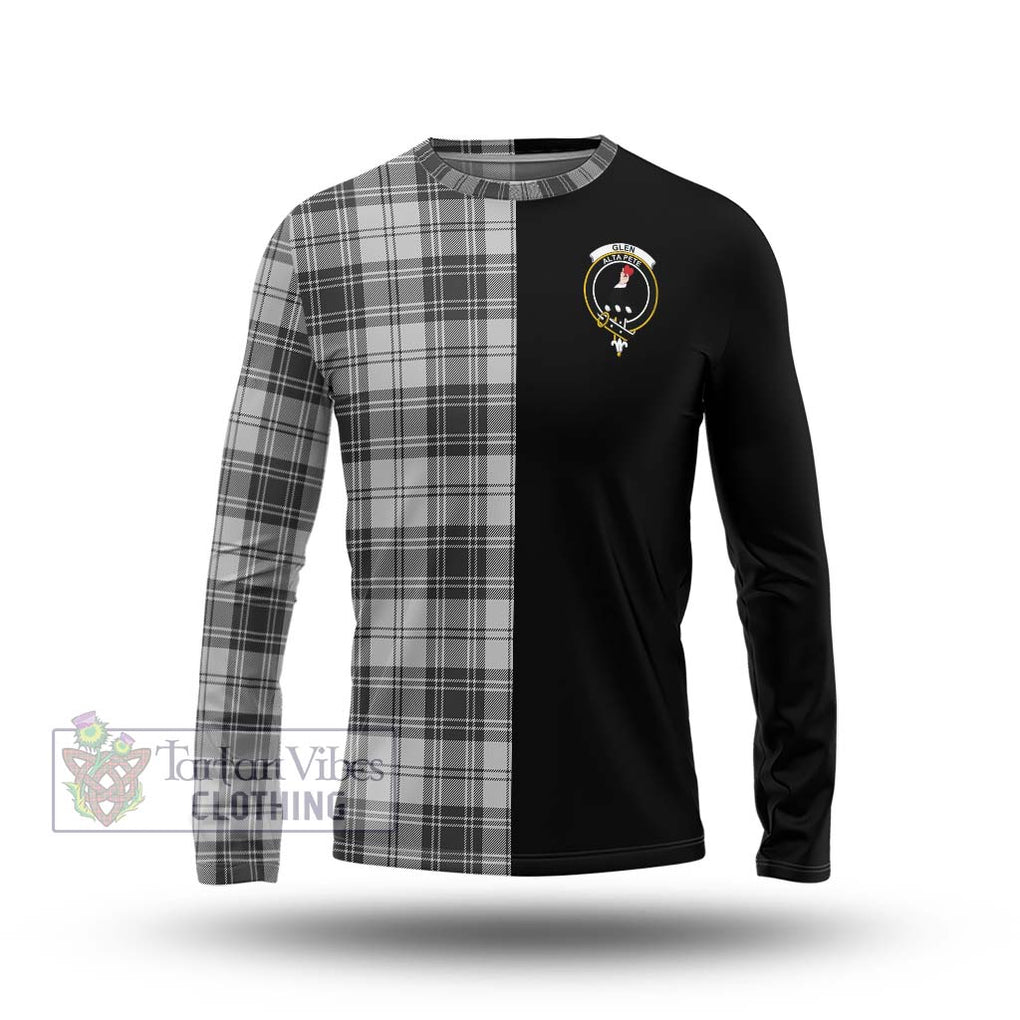 Glen Tartan Long Sleeve T-Shirt with Family Crest and Half Of Me Style Unisex - Tartanvibesclothing Shop