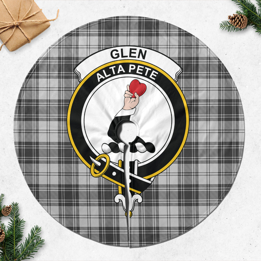 Glen Tartan Christmas Tree Skirt with Family Crest - Tartanvibesclothing