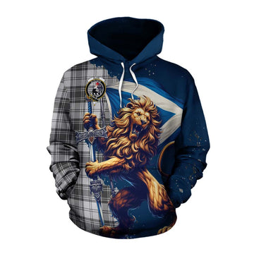 Glen Tartan Family Crest Cotton Hoodie with Scottish Majestic Lion Pullover Hoodie XS - Tartan Vibes Clothing