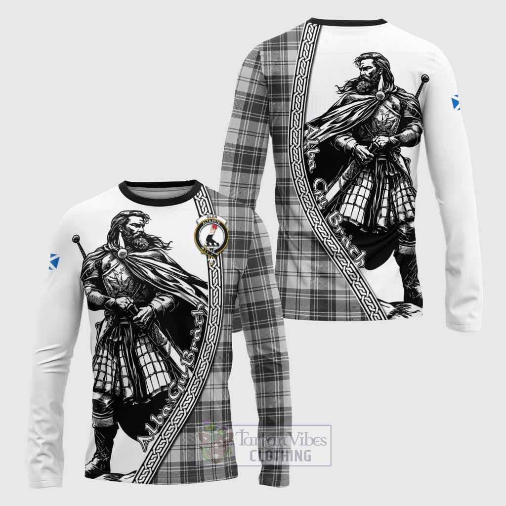 Tartan Vibes Clothing Glen Tartan Clan Crest Long Sleeve T-Shirt with Highlander Warrior Celtic Style