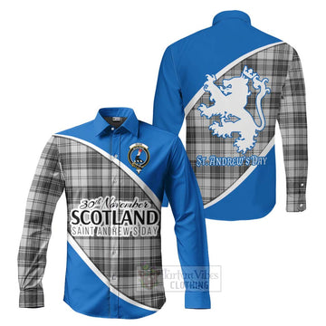 Glen Family Crest Tartan Long Sleeve Button Shirt Celebrate Saint Andrew's Day in Style