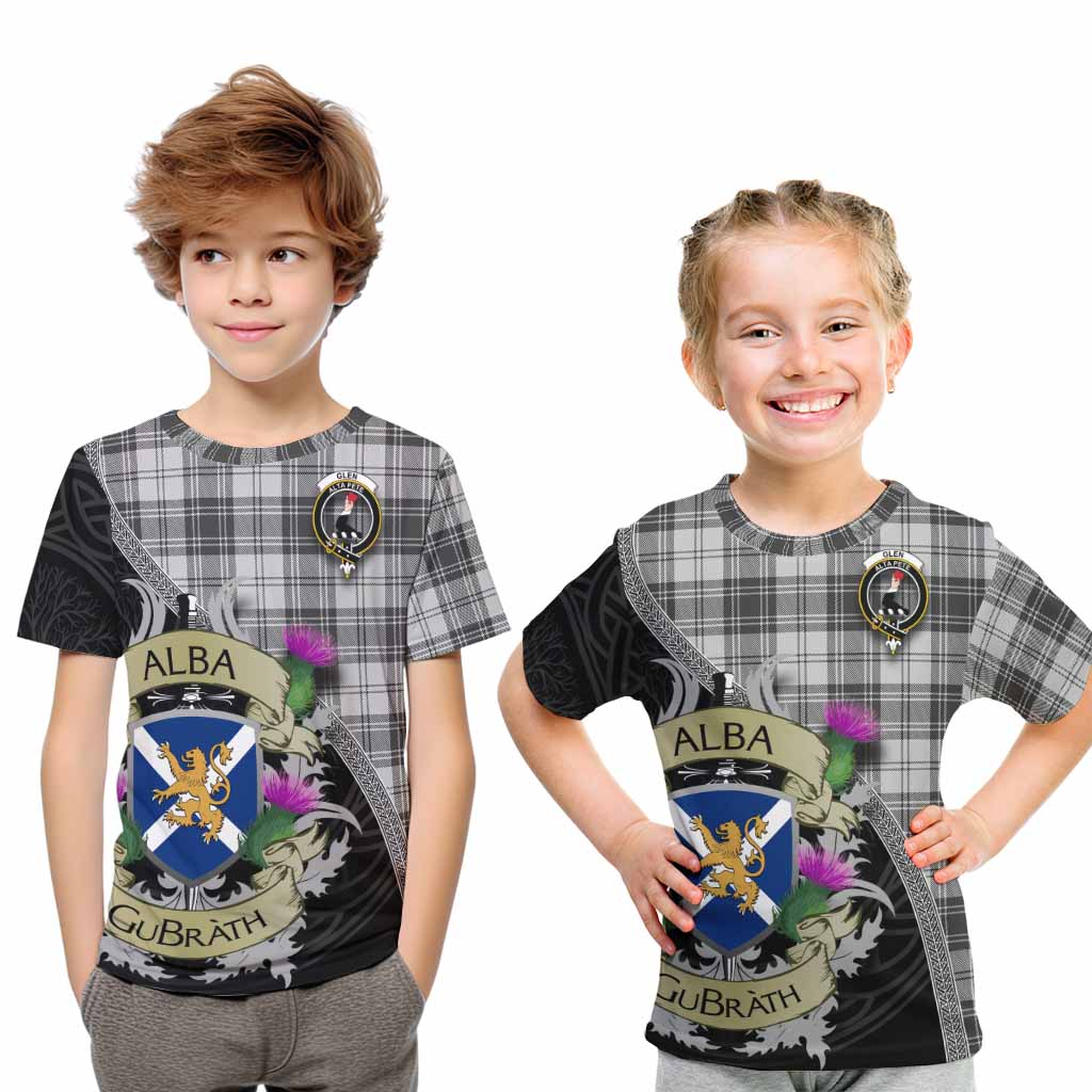 Glen Tartan Family Crest Kid T-Shirt Lion Rampant Royal Thistle Shield Celtic Inspired Youth XL Size14 - Tartan Vibes Clothing