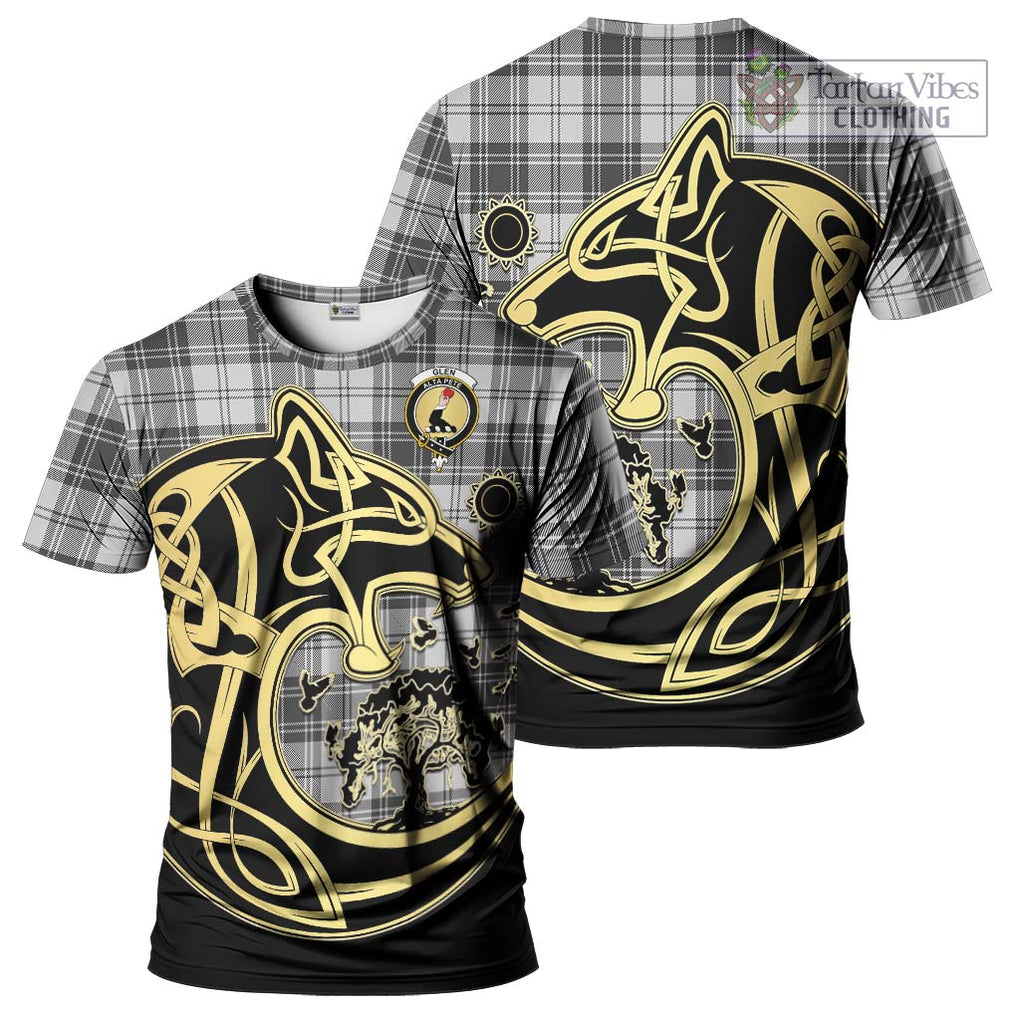 Glen Tartan T-Shirt with Family Crest Celtic Wolf Style Kid's Shirt - Tartan Vibes Clothing