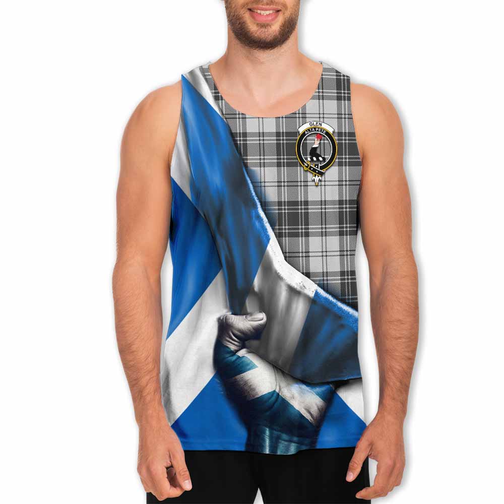 Tartan Vibes Clothing Glen Tartan Men's Tank Top with Family Crest Scotland Patriotic Style