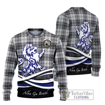 Glen Tartan Knitted Sweater with Alba Gu Brath Regal Lion Emblem