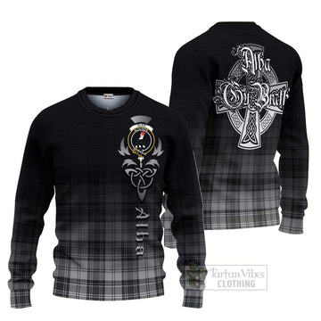 Glen Tartan Knitted Sweater Featuring Alba Gu Brath Family Crest Celtic Inspired