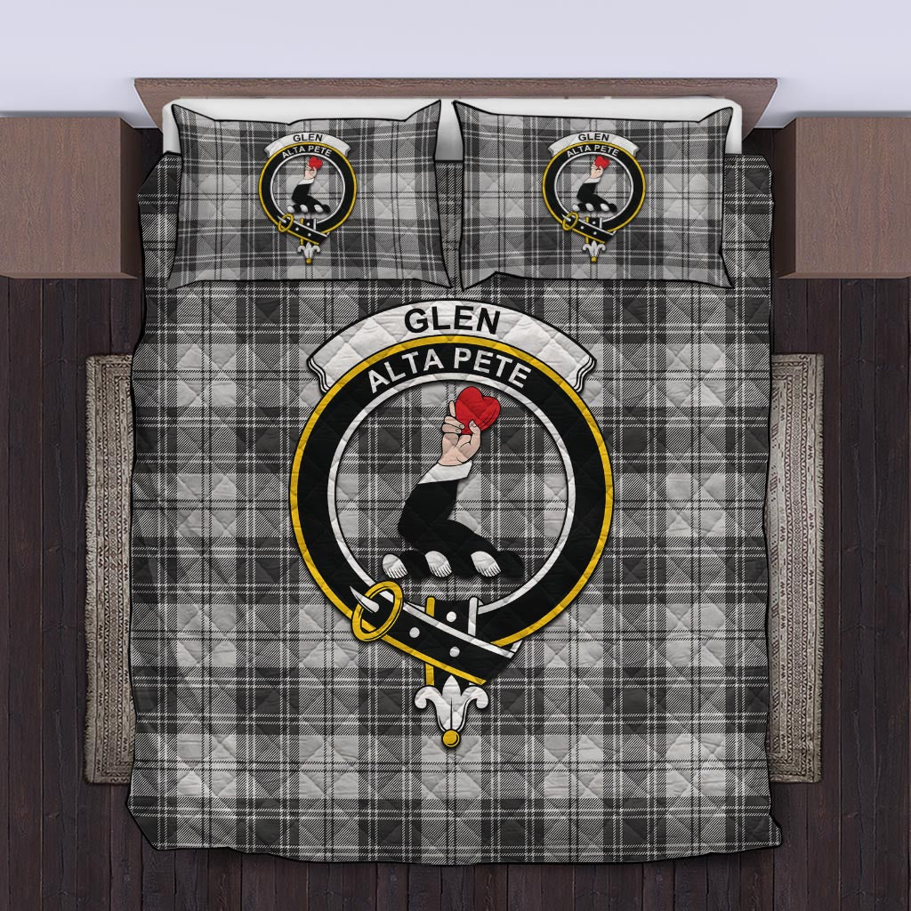 Glen Tartan Quilt Bed Set with Family Crest Twin - Tartanvibesclothing