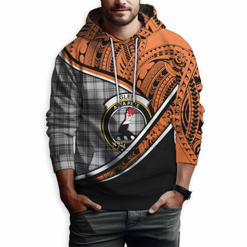 Glen Crest Tartan Hoodie with Polynesian Vibes Style - Orange Version