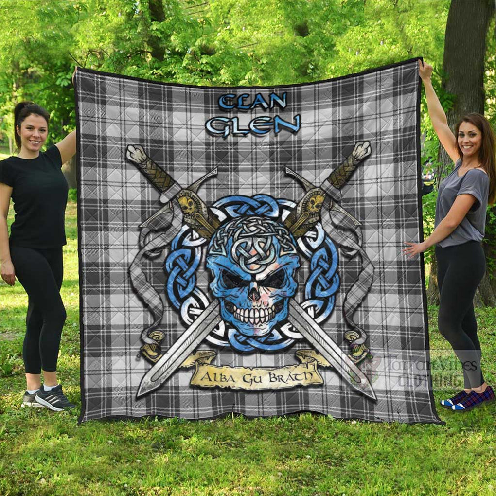 Tartan Vibes Clothing Glen Tartan Quilt with Celtic Skull Alba Gu Brath Style