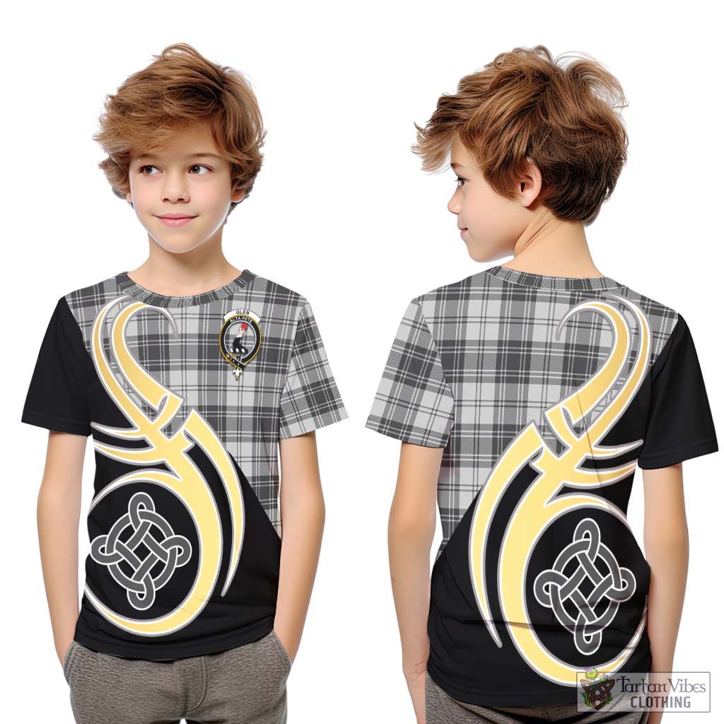 Glen Tartan Kid T-Shirt with Family Crest and Celtic Symbol Style Youth XL Size14 - Tartan Vibes Clothing