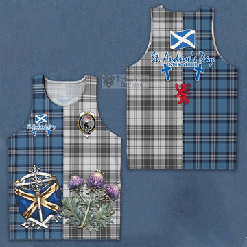 Glen Tartan Men's Tank Top Happy St. Andrew's Day Half Tartan Style