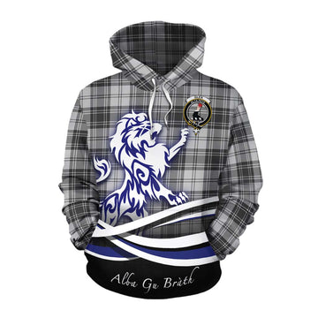 Glen Tartan Cotton Hoodie with Alba Gu Brath Regal Lion Emblem