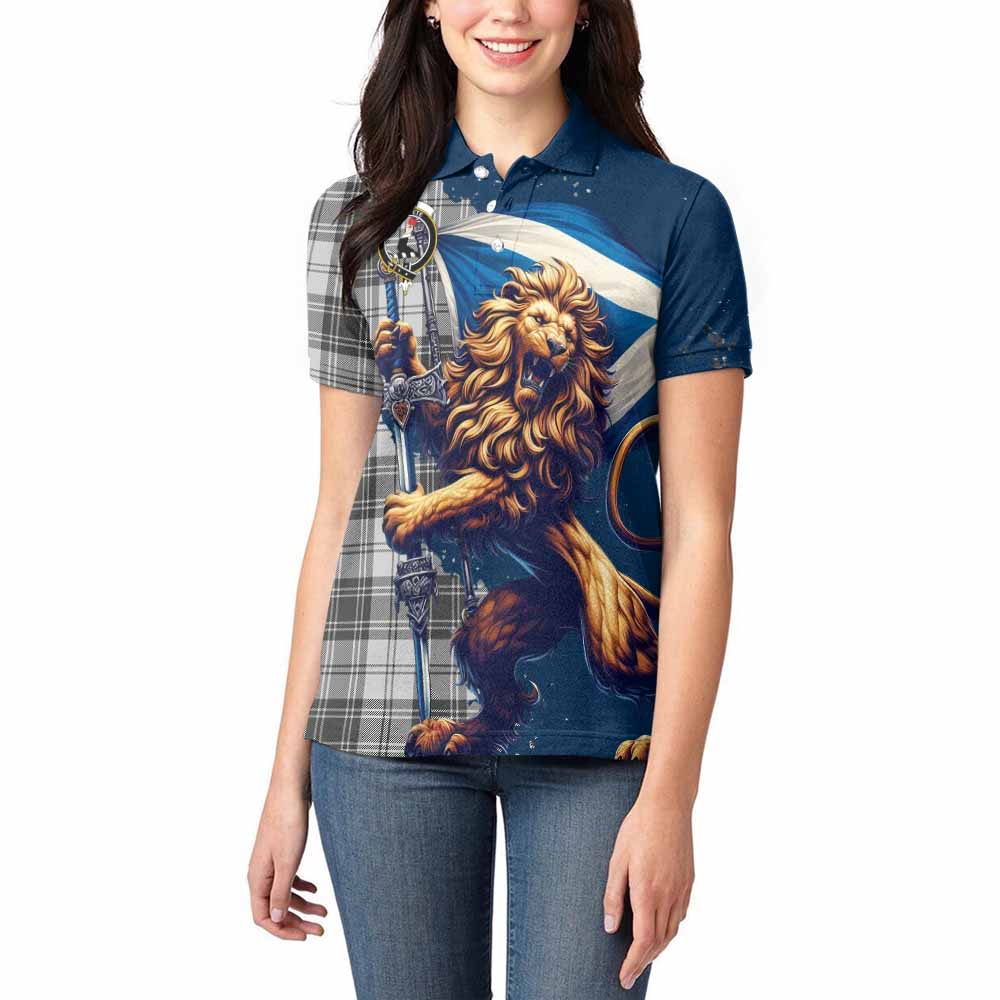 Tartan Vibes Clothing Glen Tartan Family Crest Women's Polo Shirt with Scottish Majestic Lion