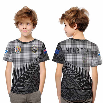 Glen Crest Tartan Kid T-Shirt with New Zealand Silver Fern Half Style