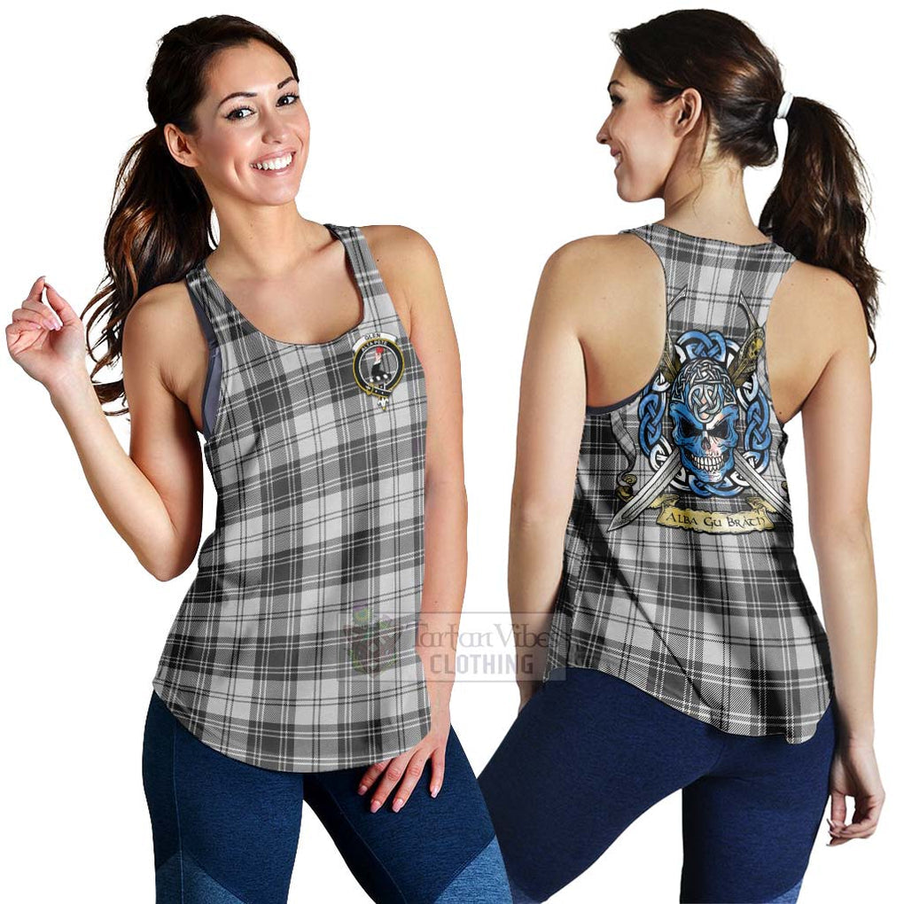 Tartan Vibes Clothing Glen Tartan Women's Racerback Tanks with Family Crest Celtic Skull Style